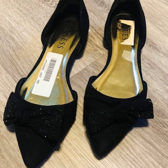 Guess, Pointed Toe Ballet Flats Black size 6.5 - Picture 2 of 4